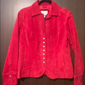 Red Genuine Leather Coat